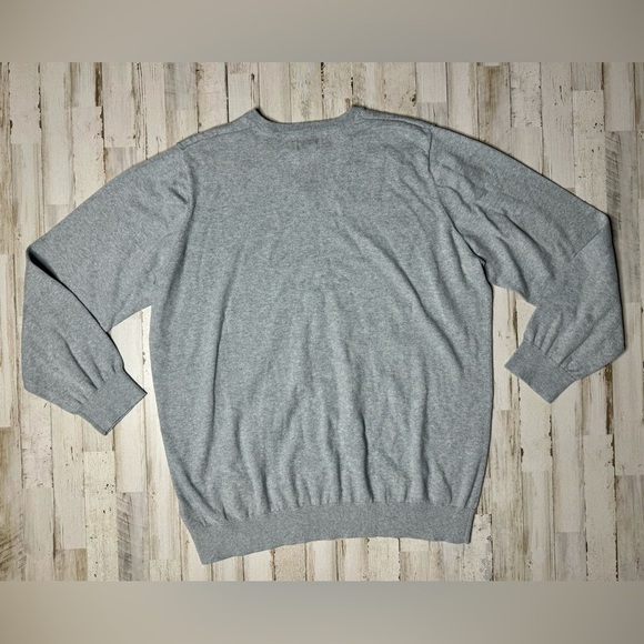 LL Bean Sweater Mens XXLT Gray V Neck Cotton Cashmere Blend Preppy Golf EUC - Picture 11 of 13